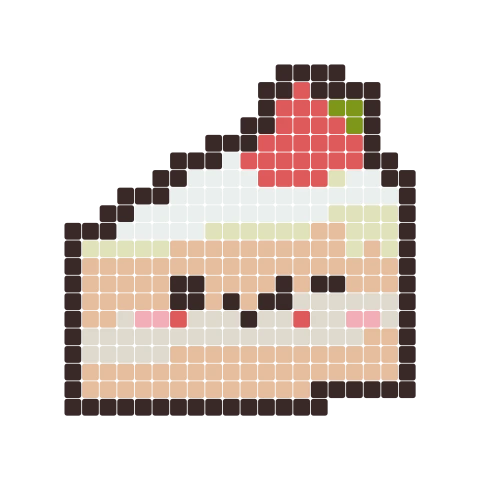 Bügelperlen-Vorlage Torte, 24 × 24 Perlen