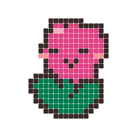 Bügelperlen-Vorlage Tulpe, 24 × 24 Perlen